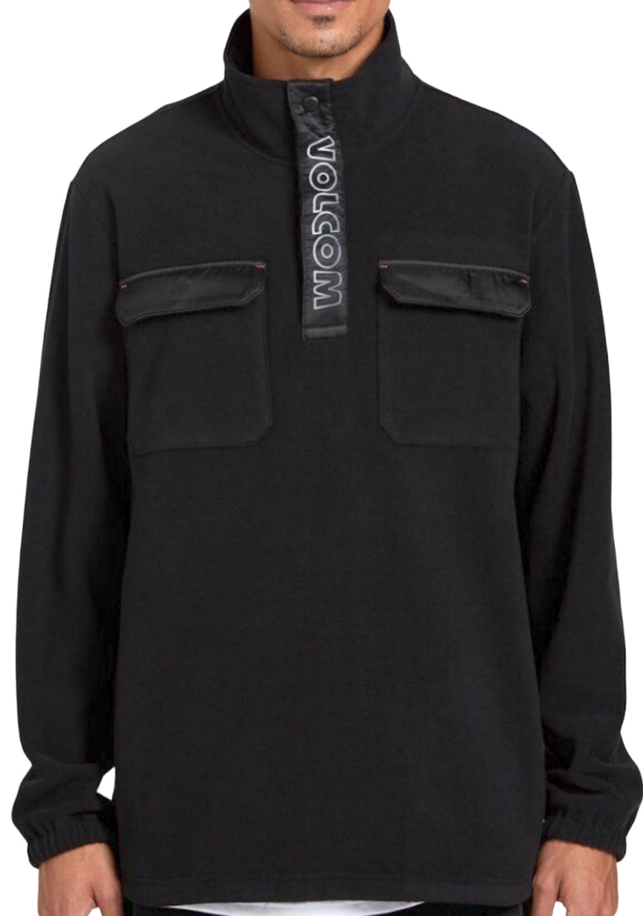 NEW VOLCOM BLACK OCTAGON POLAR FLEECE PULLOVER JACKET SIZE LARGE PACSUN